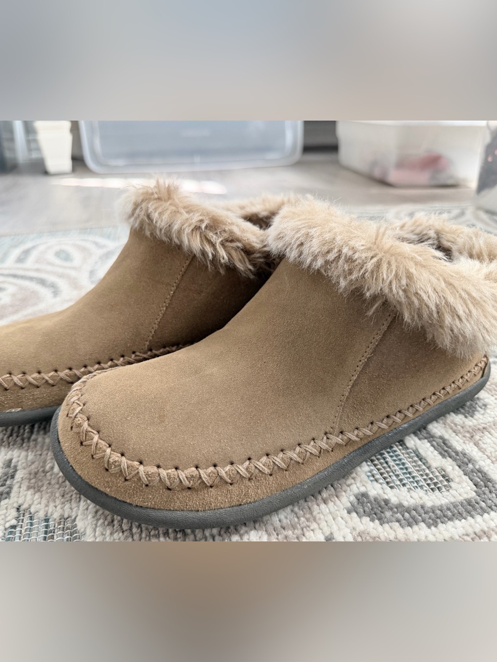 Magellan Faux Fur Lined Suede Slip-On Booties
